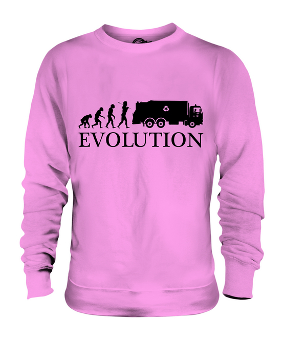 GARBAGE TRUCK EVOLUTION OF MAN UNISEX SWEATER TOP GIFT DRIVER RUBBISH - Picture 16 of 16