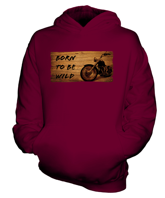 MOTORCYCLE BORN TO BE WILD KIDS HOODIE HOODIE BOYS GIRLS TODDLER - Picture 6 of 14