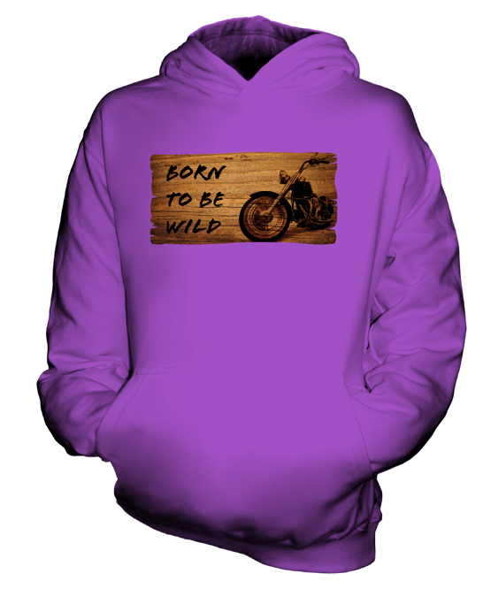 MOTORCYCLE BORN TO BE WILD KIDS HOODIE HOODIE BOYS GIRLS TODDLER - Picture 13 of 14