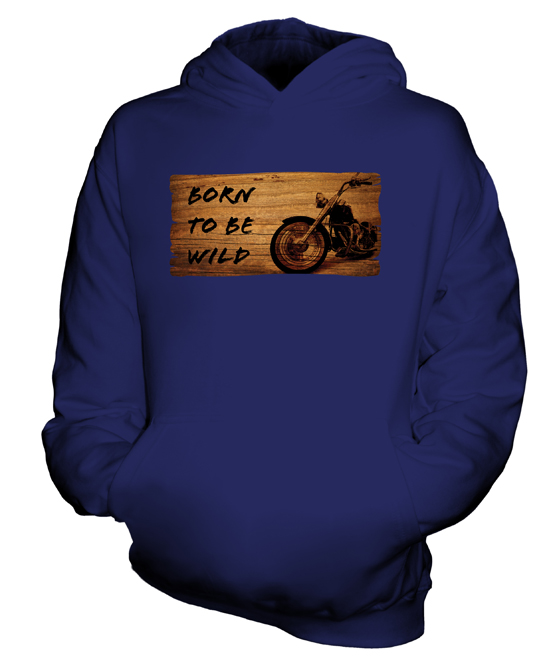 MOTORCYCLE BORN TO BE WILD KIDS HOODIE HOODIE BOYS GIRLS TODDLER - Picture 5 of 14