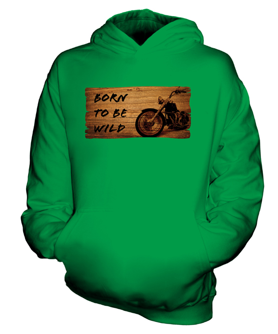 MOTORCYCLE BORN TO BE WILD KIDS HOODIE HOODIE BOYS GIRLS TODDLER - Picture 9 of 14