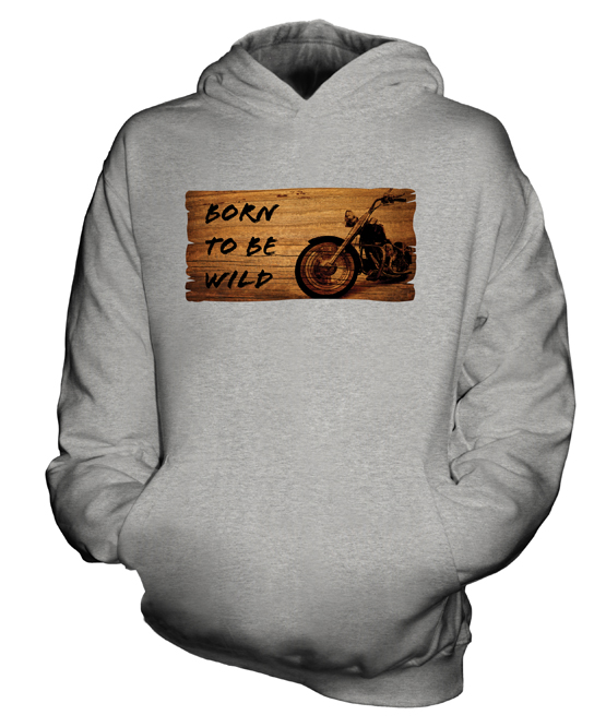 MOTORCYCLE BORN TO BE WILD KIDS HOODIE HOODIE BOYS GIRLS TODDLER - Picture 4 of 14