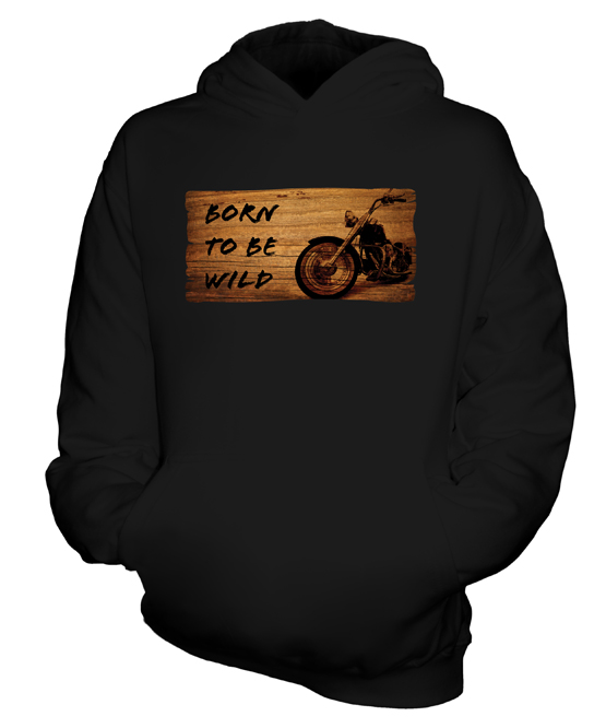 MOTORCYCLE BORN TO BE WILD KIDS HOODIE HOODIE BOYS GIRLS TODDLER - Picture 3 of 14