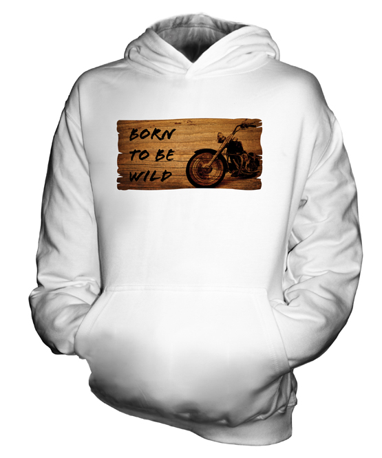 MOTORCYCLE BORN TO BE WILD KIDS HOODIE HOODIE BOYS GIRLS TODDLER - Picture 2 of 14