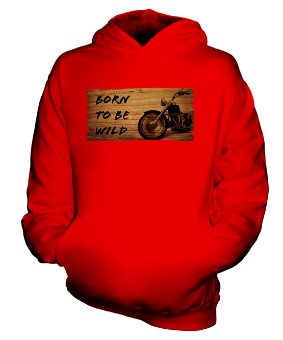 MOTORCYCLE BORN TO BE WILD KIDS HOODIE HOODIE BOYS GIRLS TODDLER - Picture 7 of 14