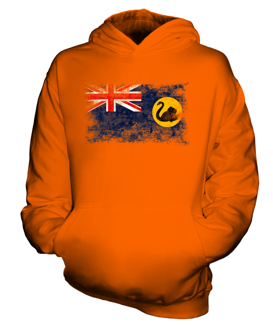 WESTERN AUSTRALIA VINTAGE FLAG KIDS HOODIE HOODIE BOYS GIRLS - Picture 8 of 14