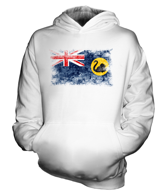 WESTERN AUSTRALIA VINTAGE FLAG KIDS HOODIE HOODIE BOYS GIRLS - Picture 2 of 14