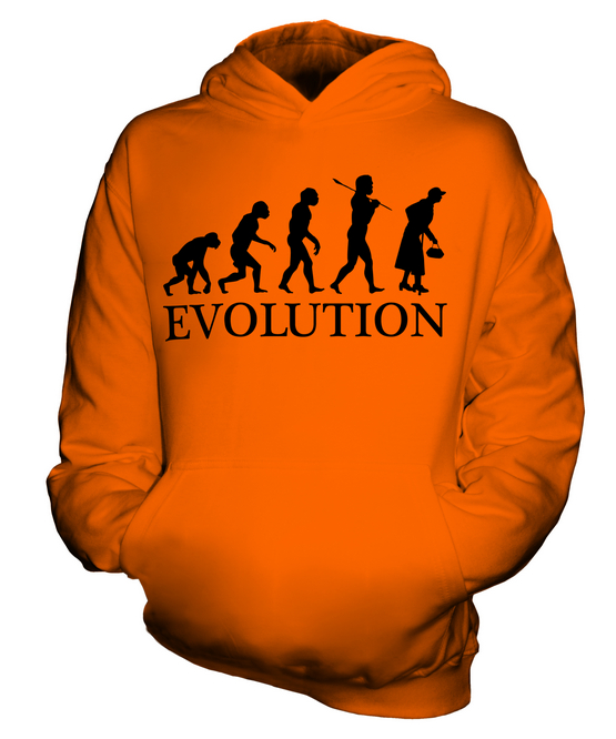OLDER WOMAN EVOLUTION OF MAN KIDS HOODIE HOODIE BOYS GIRLS - Picture 8 of 14