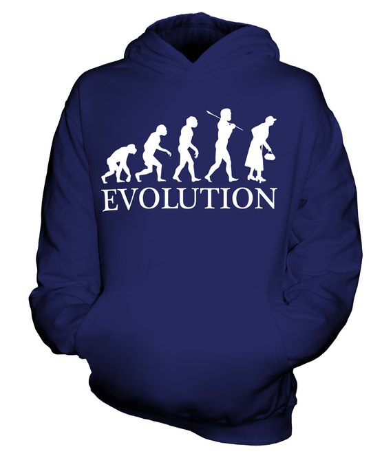 OLDER WOMAN EVOLUTION OF MAN KIDS HOODIE HOODIE BOYS GIRLS - Picture 5 of 14