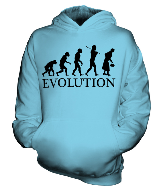 OLDER WOMAN EVOLUTION OF MAN KIDS HOODIE HOODIE BOYS GIRLS - Picture 11 of 14