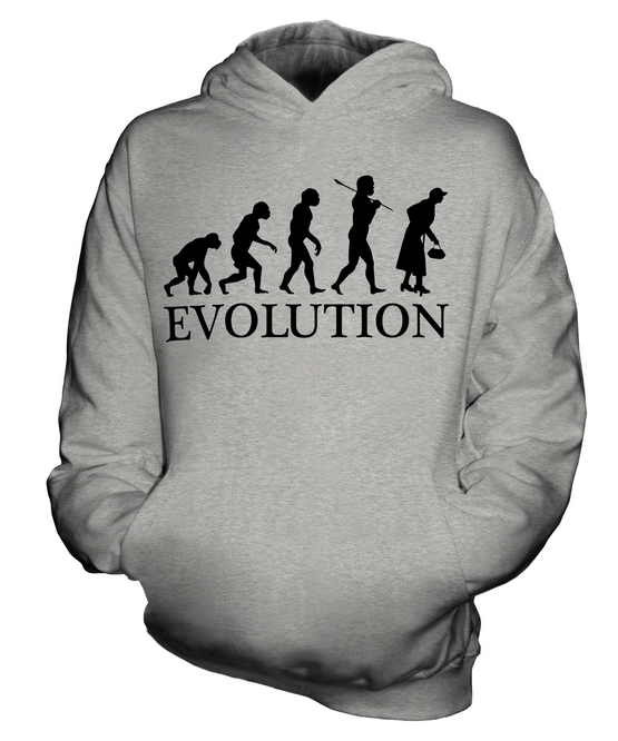 OLDER WOMAN EVOLUTION OF MAN KIDS HOODIE HOODIE BOYS GIRLS - Picture 4 of 14