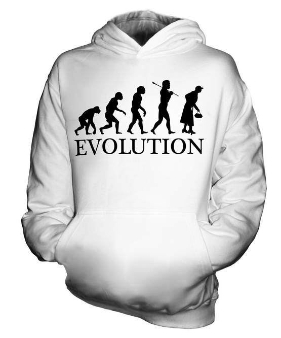 OLDER WOMAN EVOLUTION OF MAN KIDS HOODIE HOODIE BOYS GIRLS - Picture 2 of 14