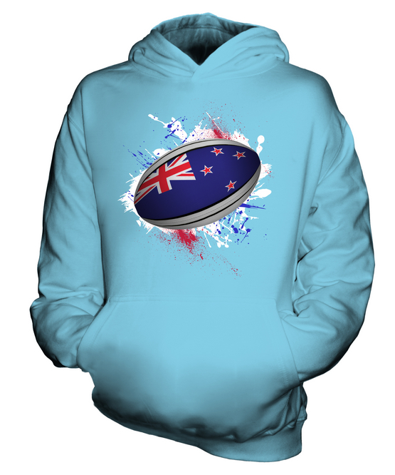 NEW ZEALAND RUGBY BALL KIDS HOODIE HOODIE BOYS GIRLS TODDLER - Picture 11 of 14