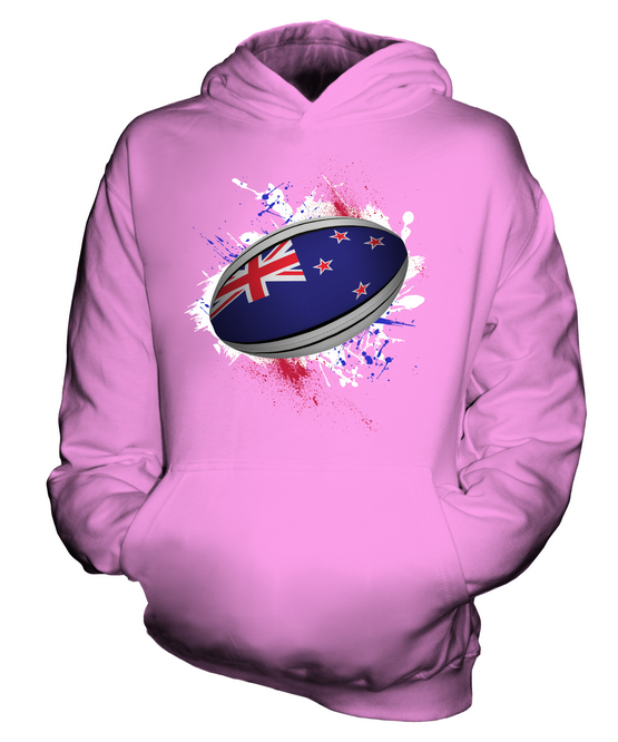 NEW ZEALAND RUGBY BALL KIDS HOODIE HOODIE BOYS GIRLS TODDLER - Picture 14 of 14