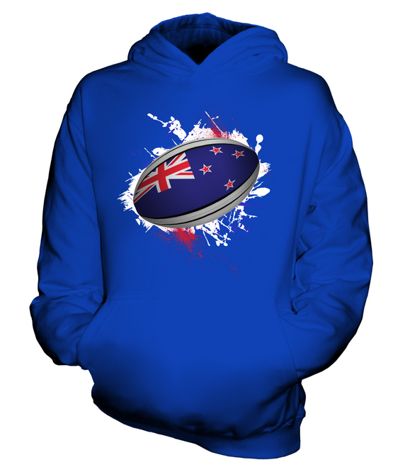 NEW ZEALAND RUGBY BALL KIDS HOODIE HOODIE BOYS GIRLS TODDLER - Picture 12 of 14