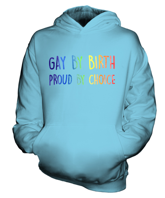 GAY BY BIRTH PROUD BY CHOICE KIDS HOODIE HOODIE BOYS GIRLS - Picture 11 of 14