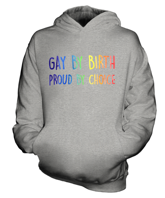 GAY BY BIRTH PROUD BY CHOICE KIDS HOODIE HOODIE BOYS GIRLS - Picture 4 of 14