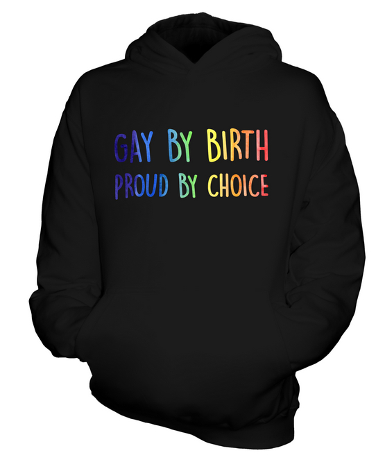 GAY BY BIRTH PROUD BY CHOICE KIDS HOODIE HOODIE BOYS GIRLS - Picture 3 of 14