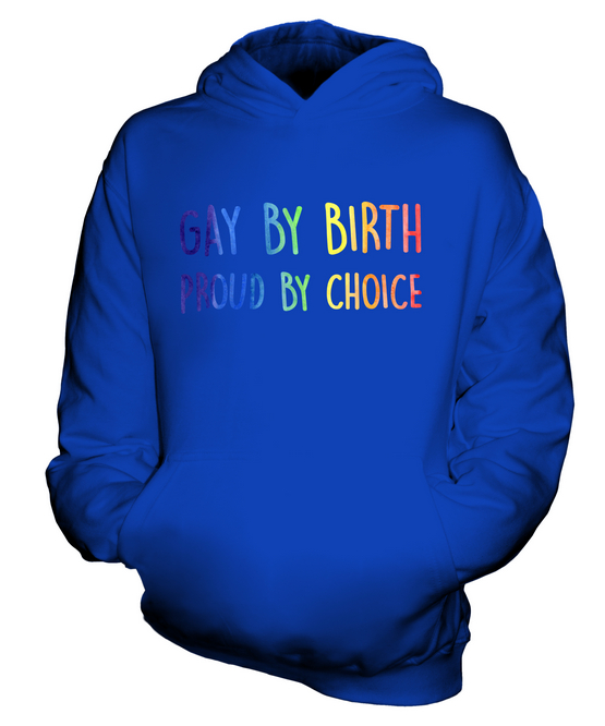 GAY BY BIRTH PROUD BY CHOICE KIDS HOODIE HOODIE BOYS GIRLS - Picture 12 of 14
