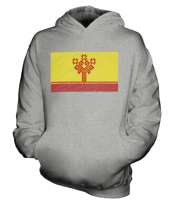 CHUVASHIA SCRIBBLED FLAG KIDS HOODIE HOODIE BOYS GIRLS - Picture 4 of 14