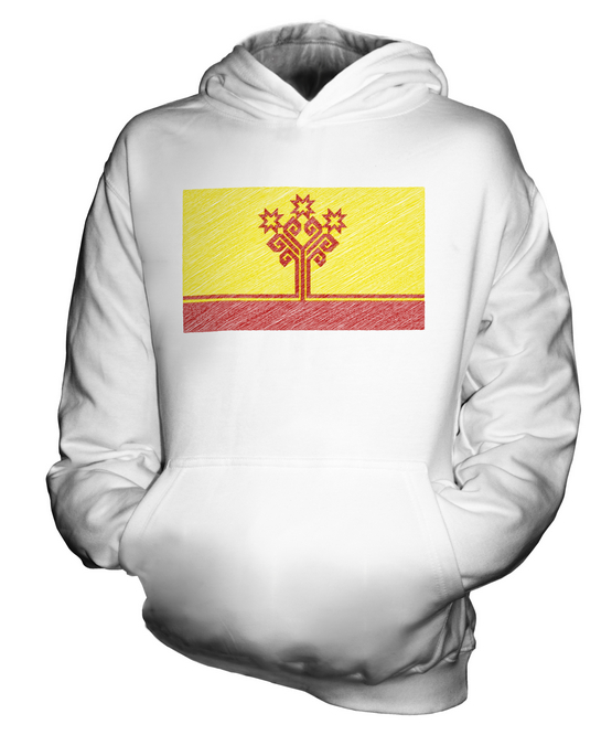 CHUVASHIA SCRIBBLED FLAG KIDS HOODIE HOODIE BOYS GIRLS - Picture 2 of 14