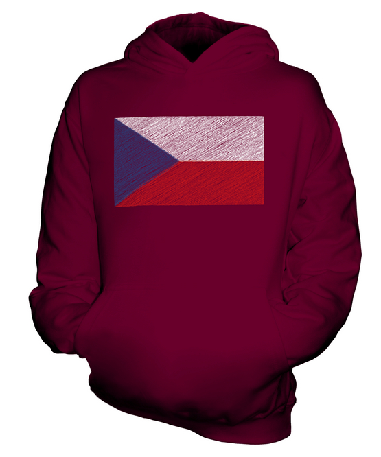 CZECH REPUBLIC DOODLED FLAG KIDS HOODIE HOODIE BOYS GIRLS - Picture 6 of 14