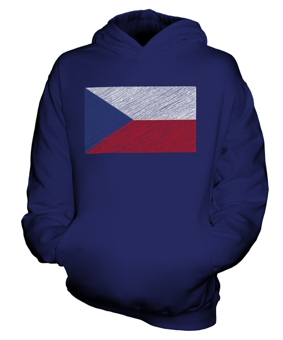 CZECH REPUBLIC DOODLED FLAG KIDS HOODIE HOODIE BOYS GIRLS - Picture 5 of 14