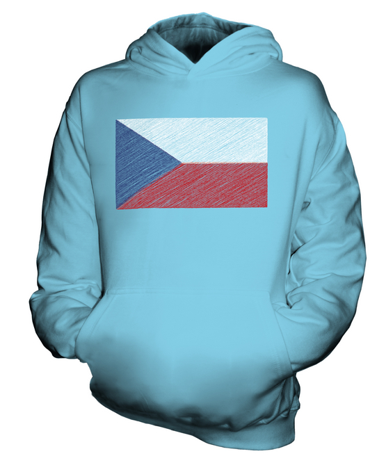 CZECH REPUBLIC DOODLED FLAG KIDS HOODIE HOODIE BOYS GIRLS - Picture 11 of 14