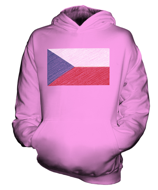 CZECH REPUBLIC DOODLED FLAG KIDS HOODIE HOODIE BOYS GIRLS - Picture 14 of 14