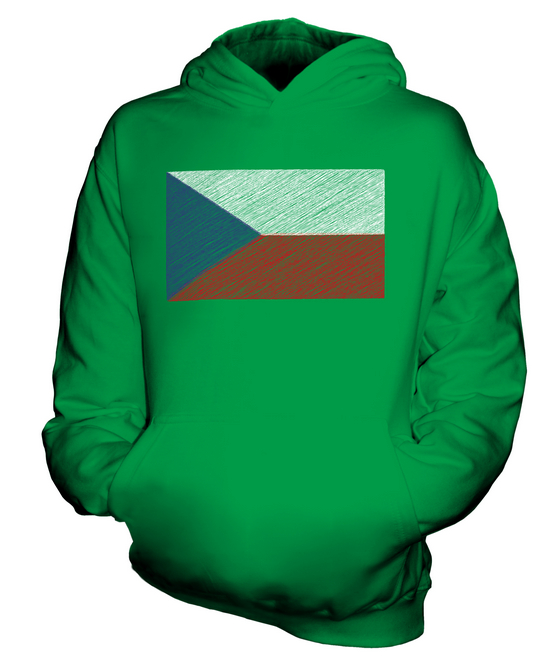 CZECH REPUBLIC DOODLED FLAG KIDS HOODIE HOODIE BOYS GIRLS - Picture 9 of 14