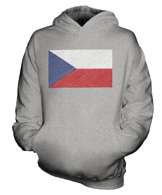 CZECH REPUBLIC DOODLED FLAG KIDS HOODIE HOODIE BOYS GIRLS - Picture 4 of 14