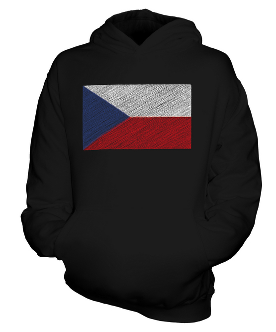 CZECH REPUBLIC DOODLED FLAG KIDS HOODIE HOODIE BOYS GIRLS - Picture 3 of 14