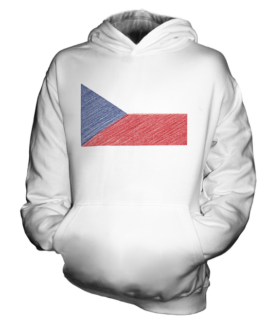 CZECH REPUBLIC DOODLED FLAG KIDS HOODIE HOODIE BOYS GIRLS - Picture 2 of 14
