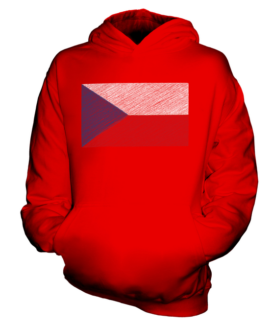 CZECH REPUBLIC DOODLED FLAG KIDS HOODIE HOODIE BOYS GIRLS - Picture 7 of 14