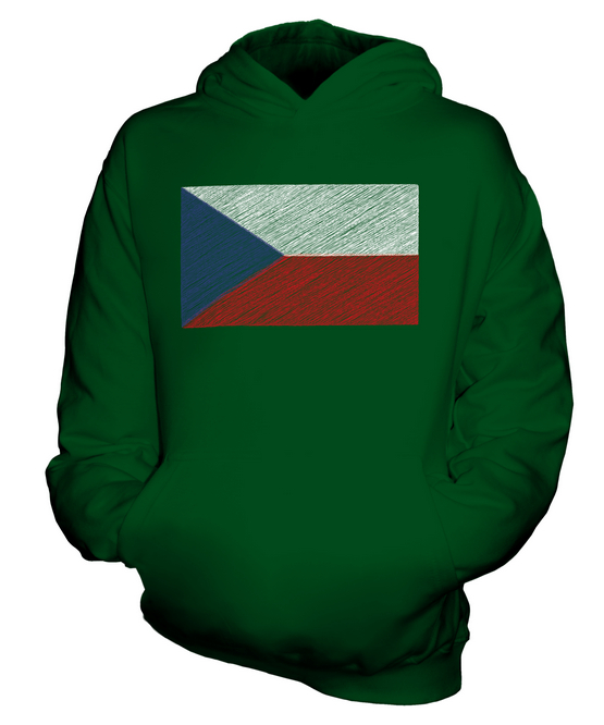 CZECH REPUBLIC DOODLED FLAG KIDS HOODIE HOODIE BOYS GIRLS - Picture 10 of 14