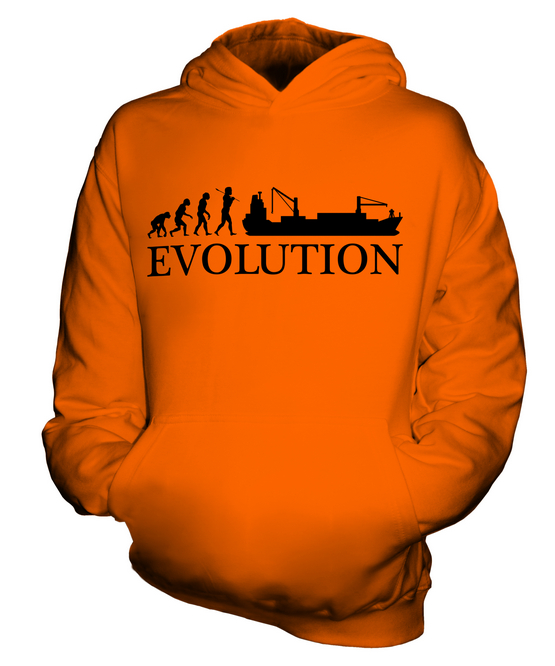 CARGO SHIP EVOLUTION OF MAN KIDS HOODIE HOODIE BOYS GIRLS - Picture 8 of 14